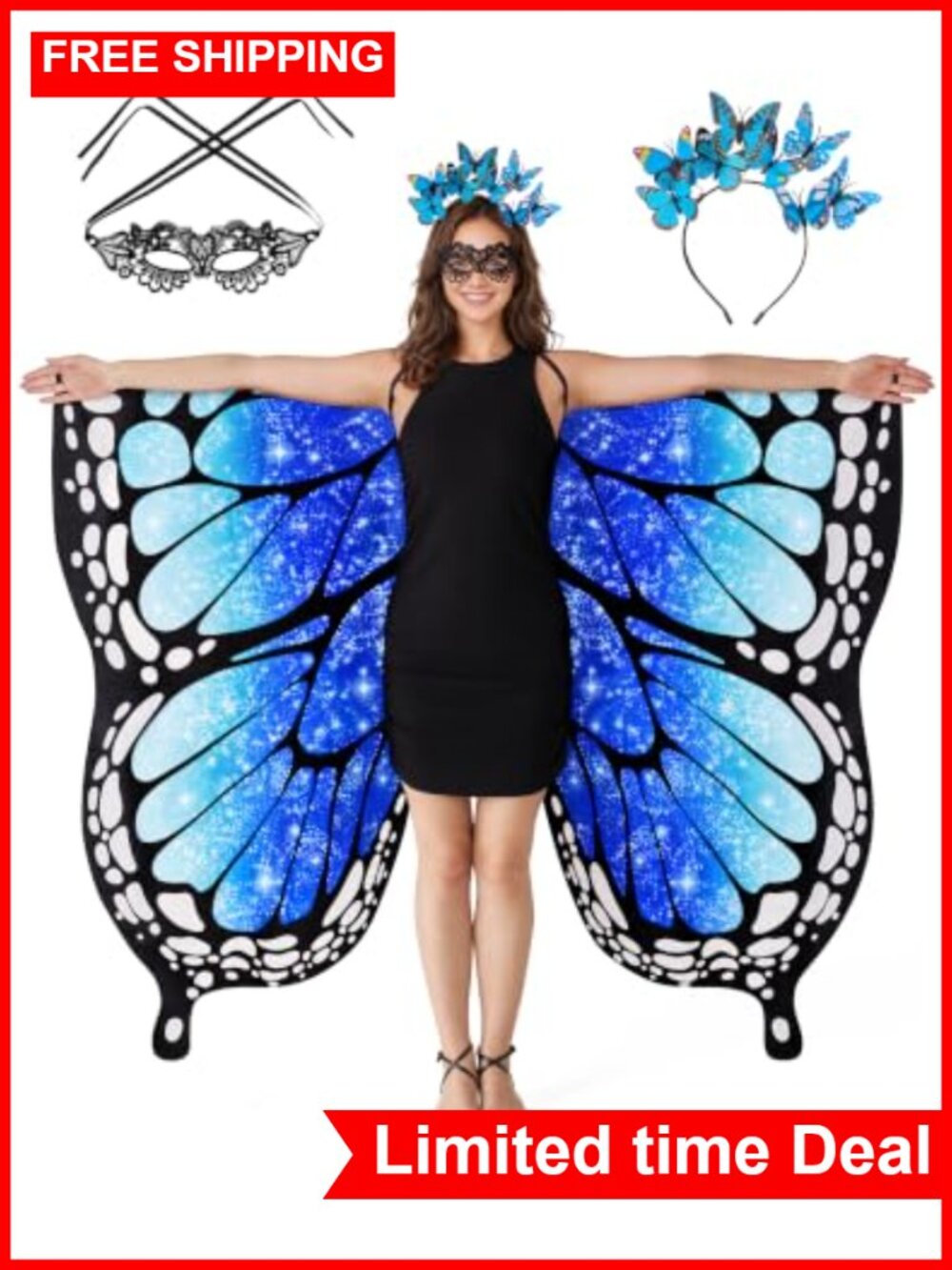 Butterfly Wings Costume Fairy Halloween Women